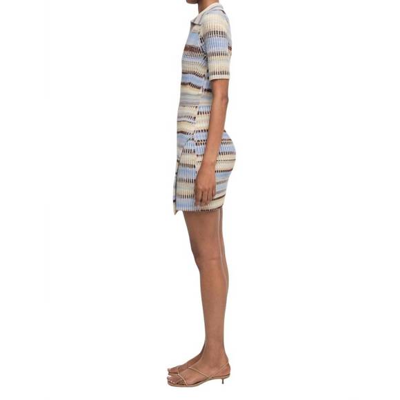 NEW JONATHAN SIMKHAI solana dress in french blue multi - Picture 2 of 3